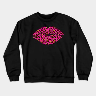 Pink Leopard Lips Crewneck Sweatshirt